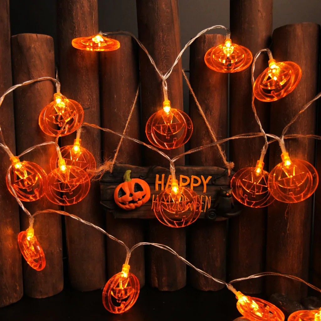 

CARPRIE Fantastic Pumpkin LED String Lights Halloween Decoration Accessories Lamp Horror Fairy Garland LED Ball String #45
