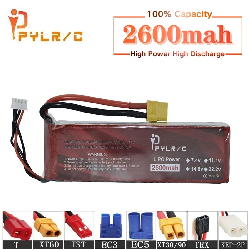 Аккумулятор Lipo высокой скорости 7 4 В 2600 мАч для радиоуправляемых вертолетов