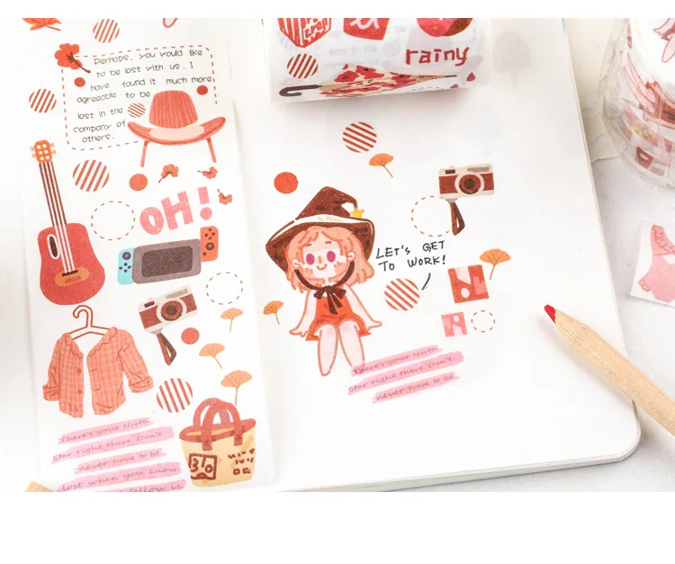 Mohamm Cute Salt Little Person Diary Kawaii Washi Masking Tape Paper Scrapbooking Stationery Decorative Tape