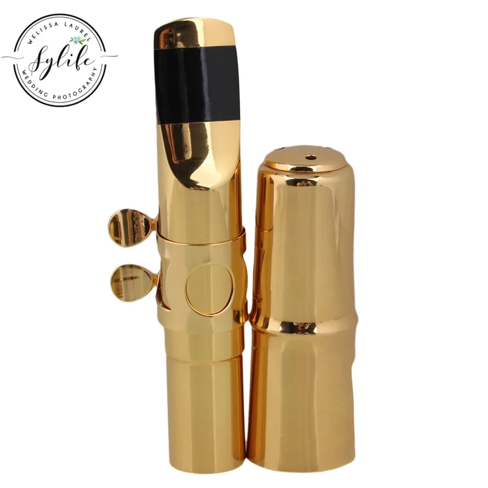 Альт саксофон E flat Sax с мундштуком золотая пластина Ligature 7 # хороший звук|Детали и