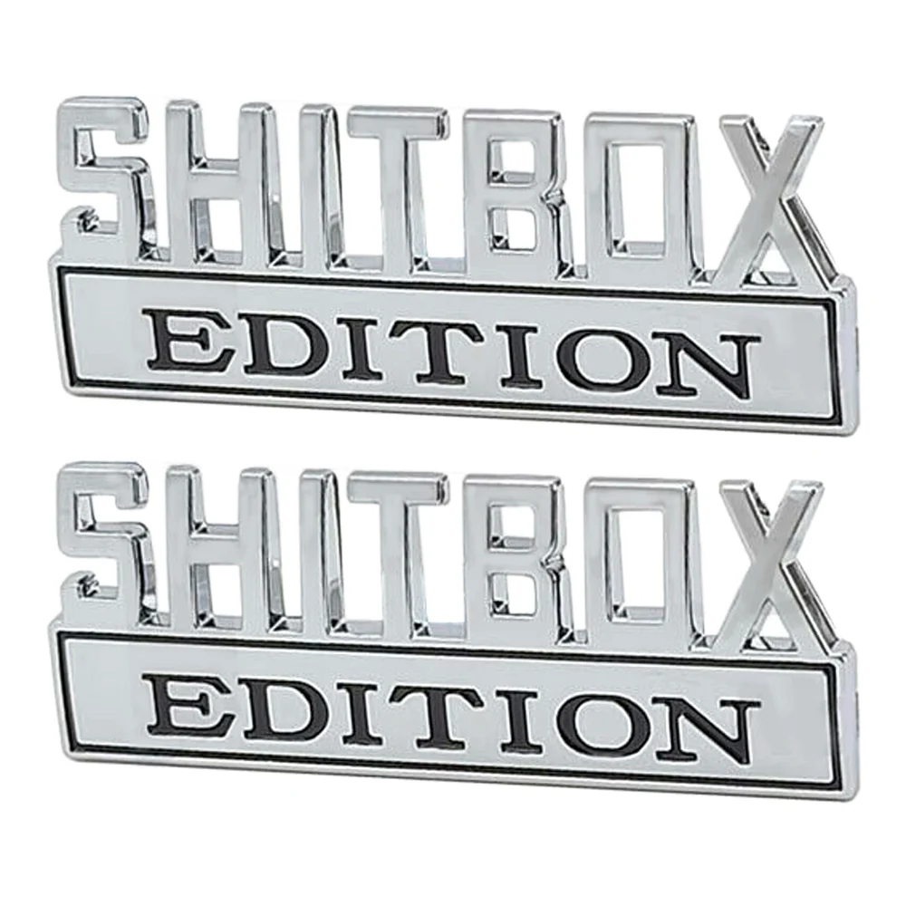2 шт. SHITBOX эмблема EDITION хромированные значки Автомобильная наклейка Стикеры