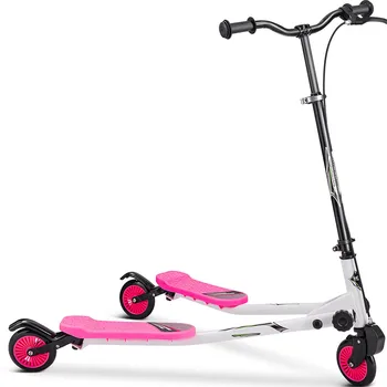 

Portable Children Swing Frog Kick Scooter Scissor Shape Double Pedal Three Wheel Scooter with Adjustable Handle for Kids Age 3+