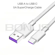 SuperCharge 5A USB C кабель для huawei USB A к кабелю type C супер быстрый зарядный кабель для huawei, 10 шт./партия без коробки