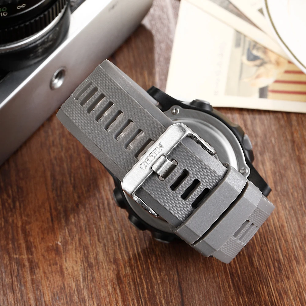 Модные цифровые мужские часы relogio masculino серые водонепроницаемые спортивные силиконовые часы для улицы армейские электронные наручные часы Reloj Hombre