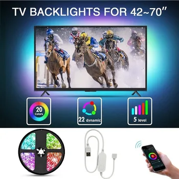 

Bluetooth APP USB LED strip TV background light DC 5V 5050 SMD RGB Waterproof desktop tape lamp Flexible Ambilight decoration