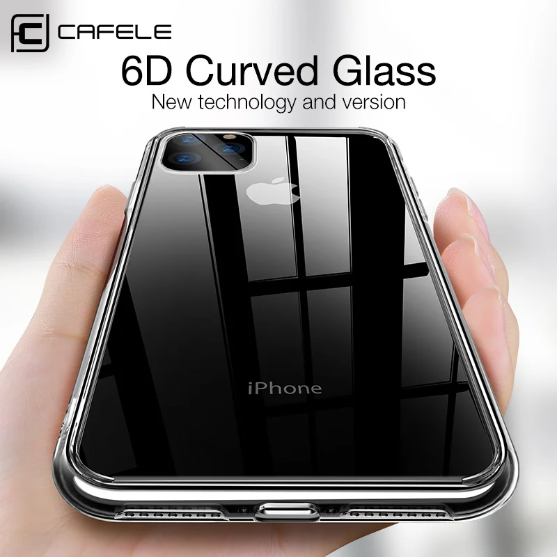 Cafele for iPhone 11 Pro Max Transparent Tempered Glass and TPU Edge Case Ultra Thin Protective Cover pro |