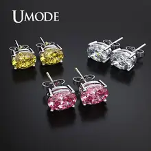 UMODE, 7 цветов, овальные корейские сережки-шпильки, женские серьги с кубическим цирконием и кристаллами, роскошные дизайнерские ювелирные изделия, подарки для женщин UE0595