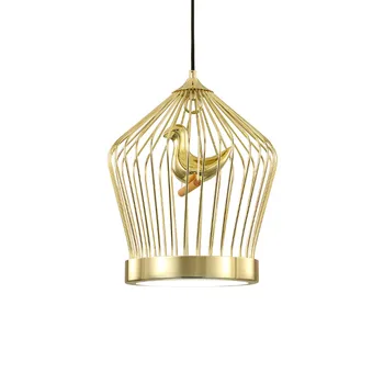 

Creative LED Birds cage pendant lights vintage lamps resin bird for kitchen lighting dining living room loft restaurant hotel