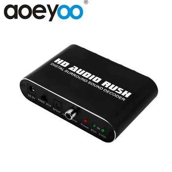 

AOEYOO SPDIF Coaxical to RCA 5.1 Digital Audio Decoder Converter Adapter With Optical Audio Cable RCA DTS AC3 Adapter For PS4