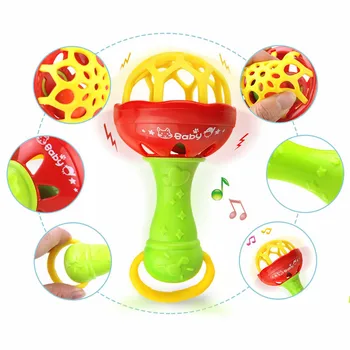 

Infant Molar Hand Rattles Rattle Toys Baby Toy Soft Silcone Rattle Toy