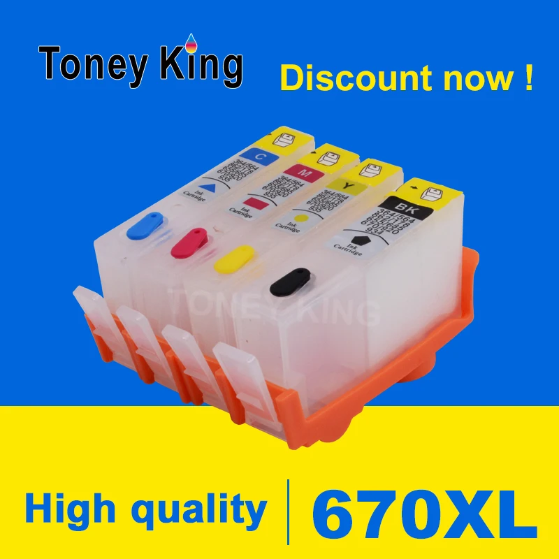 Toney King 670 670XL многоразовый чернильный картридж для принтера HP Deskjet Ink Advantage 3525 4615 4625