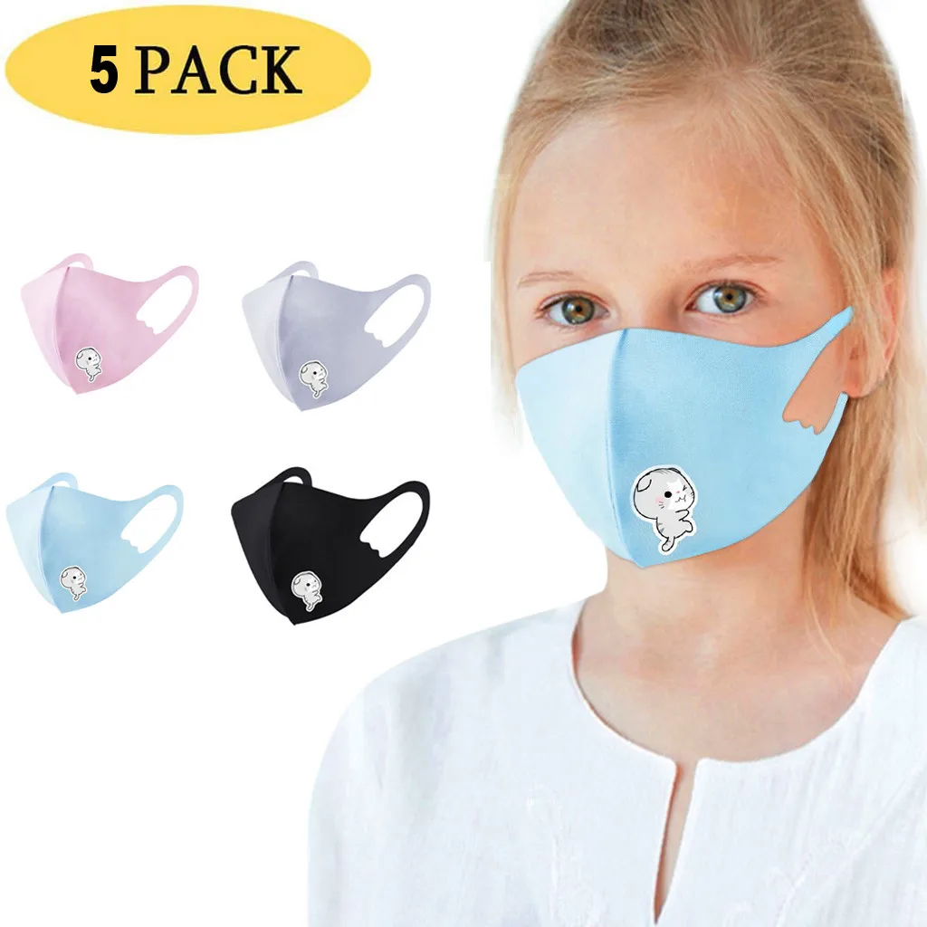 3/5pcs Kids scrafmask maske Cotton Washable Adjustable Filter kids Cartoon scrafmask maks face maskswashable and reusable msake