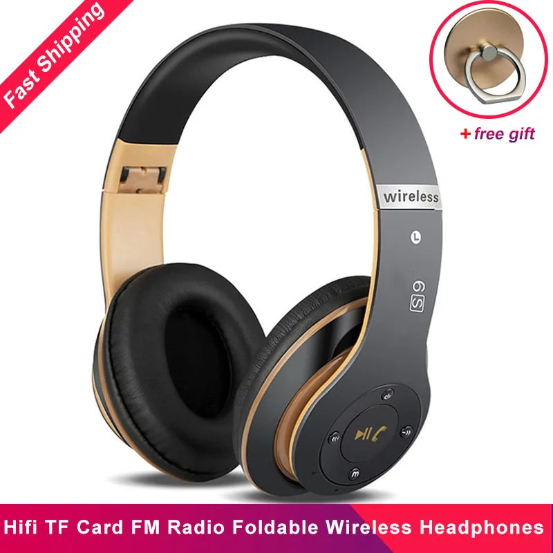 

New 6S Foldable Wireless Headphones Hifi Casque Audio Fone De Ouvido Bluetooth Stereo Noise reduction TF Card FM Radio Headsets