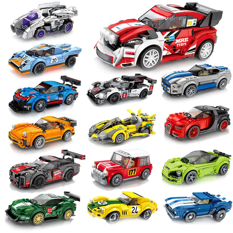 

Speed Champions Technic City Vehicles Super Racers Sports Racing Car Model Building Blocks Kids Toys Friends Compatible Legoing