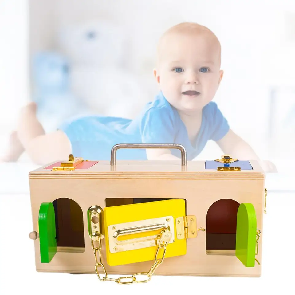 wooden tissue box baby toy
