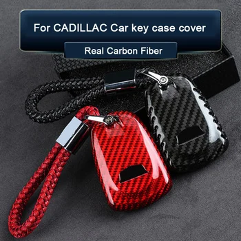 

Car Accessories For Cadillac ATS CT6 XT4 XT5 XTS CTS EXT SRX XLR SLS ESCALADE Carbon Fiber Car Key Smart Remote Key Case Cover