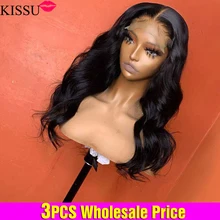 

3PCS 4x4 Wig Wholesale Pre Plucked Body Wave Lace Front Wig In Bulk Brazilian Wigs For Women Lace Frontal Wavy Human Hair Wigs