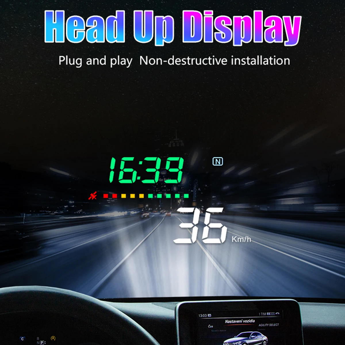 Gps HUD Дисплей автомобиля головы вверх дисплей спутниковый скорость компас с gps скорость метр автомобиля для лобового стекла для всех транспортных средств
