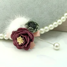 Брошь ручной работы аксессуары для пальто женские аксессуары японский из корейской норки мех корсаж Женская ткань ретро значок аксессуары для волос