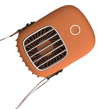 

Personal Air Conditioner Neck Fan Portable Dual Effect Cooling Neckband Fan Rechargeable USB Hanging Neck Cooler Orange
