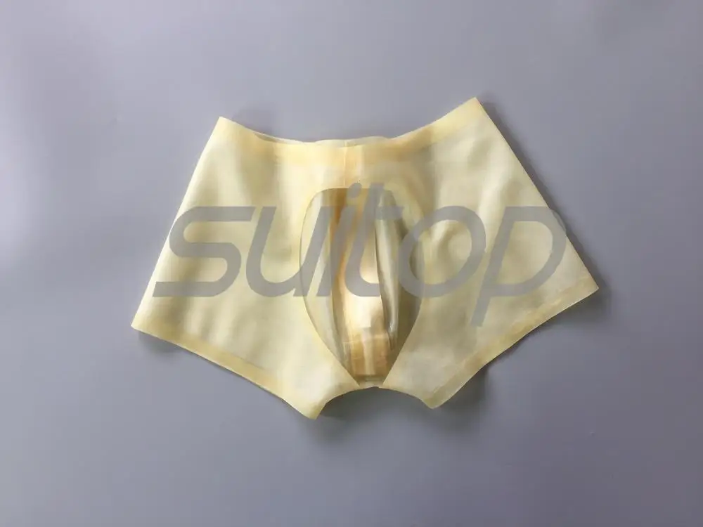 Suitop sexy rubber latex underwear briefs latex boxer for men