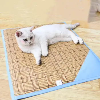 

Summer Comfortable Pet Dog Cat Cooling Bed Mat Dog Blanket Pad Kitten Puppy Beds Kennel Dog Bed Sofa Bench Dog Matress Straw Mat