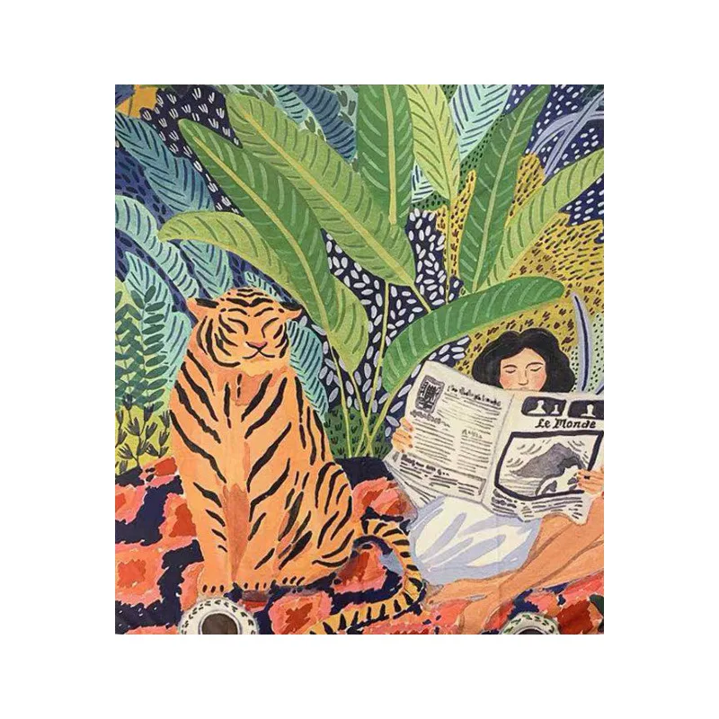 Nordic Multifunction Tiger Newspaper Girl Bohemia Throw Blanket Sofa Covers Tassel Dust Cover Air Conditioning Blankets For Bed | Дом и сад