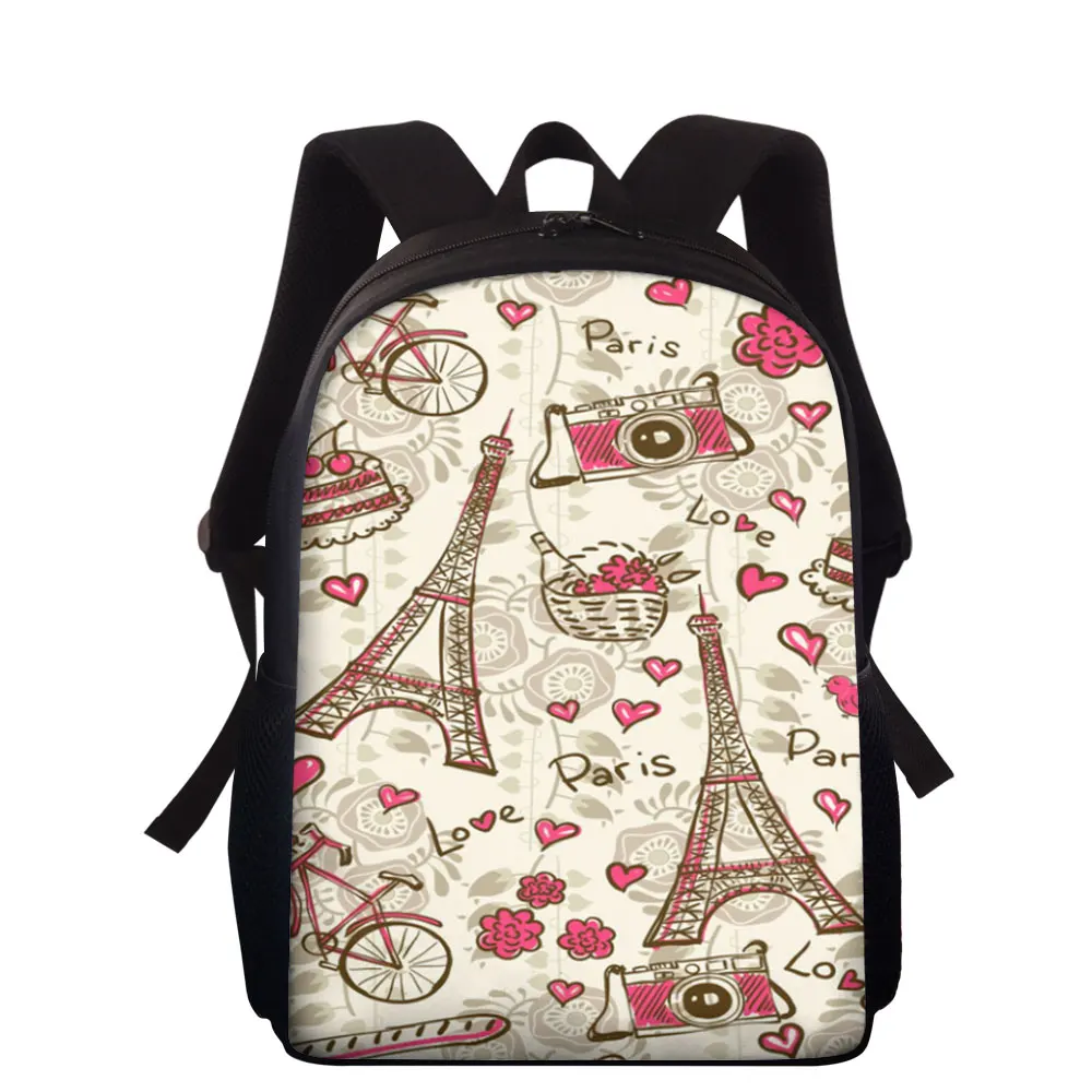 

Teens Girls Eiffel Tower Prints Backpack Travel Backpack School Bags For Kids Student Elementary Schoolbags Ladies Book Bags