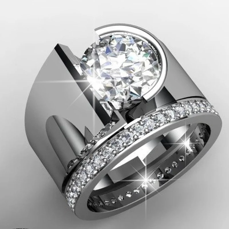 Роскошные обручальные кольца с фианитами серебряного цвета, кольцо с белым кубическим цирконием для женщин, свадебные ювелирные изделия, трендовые "anillos Bijoux", женский подарок Z4P749