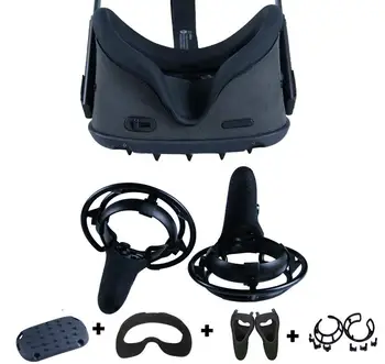 4in1 360° Full Body Protective Cover Case Frame Silicone Face Mask For Oculus Quest Head Cover Controller Grip Skin Accessories