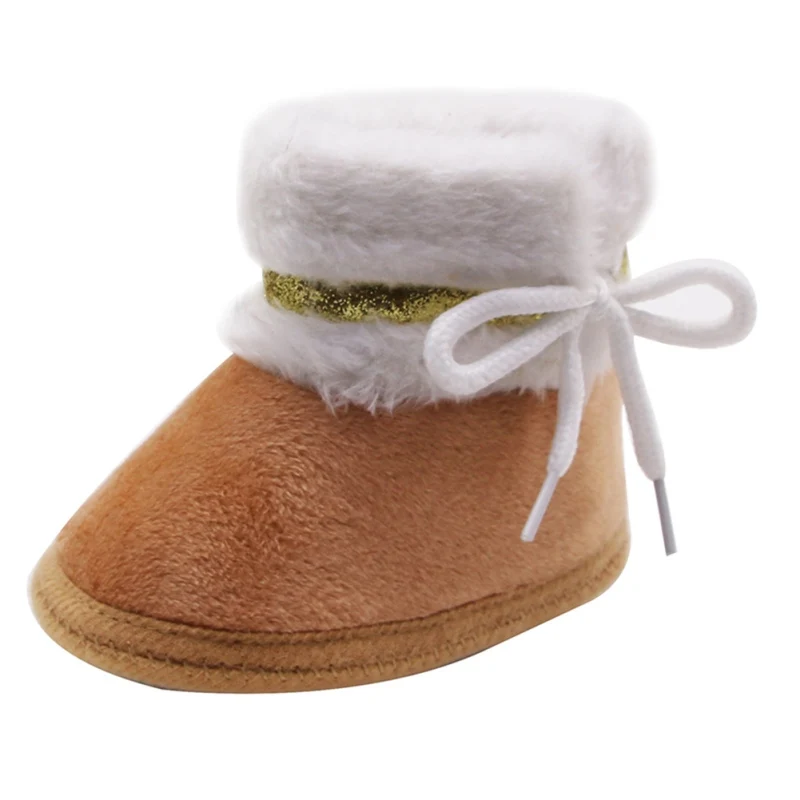 Теплая обувь для новорожденных; ботинки для малышей; зимняя обувь для маленьких мальчиков и девочек; меховые зимние ботиночки с мягкой подошвой для детей 0-18 месяцев - Цвет: G4