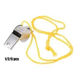 Metal Whistle Referee Sport Rugby Party Training School Soccer Football Basketball Cheerleaders Cheer Stainless Steel With Rope