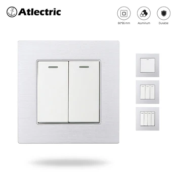 

Atlectric Light Switch 1 2 3 4 Gang 1 2 Way On/off Switch Wall Button Control Switch Lamp Power Switch 86mm*86mm Lamp Switch