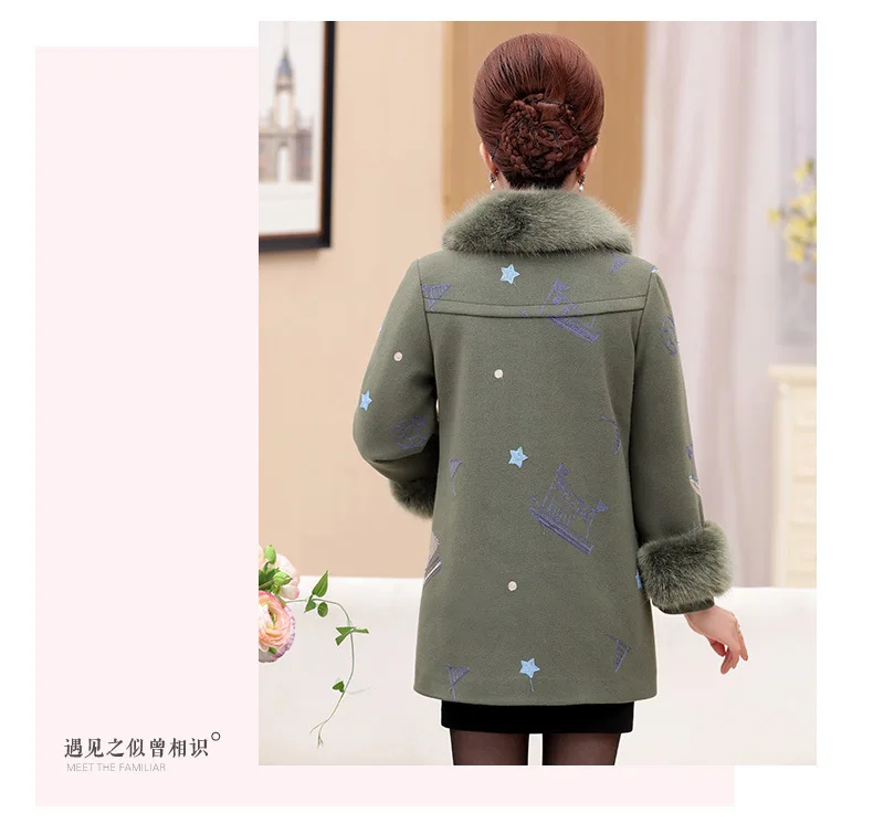 Женщины среднего возраста платье Толстое Зимнее шерстяное пальто среднего возраста 40 лет 50 осень и зима 60 женщин среднего возраста зима
