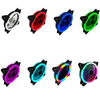 

8Colors 12CM Computer LED Fans Double-sided Low Noise 4-Pin Desktop PC Fan Computer Cooling Cooler CPU Coolers Radiators