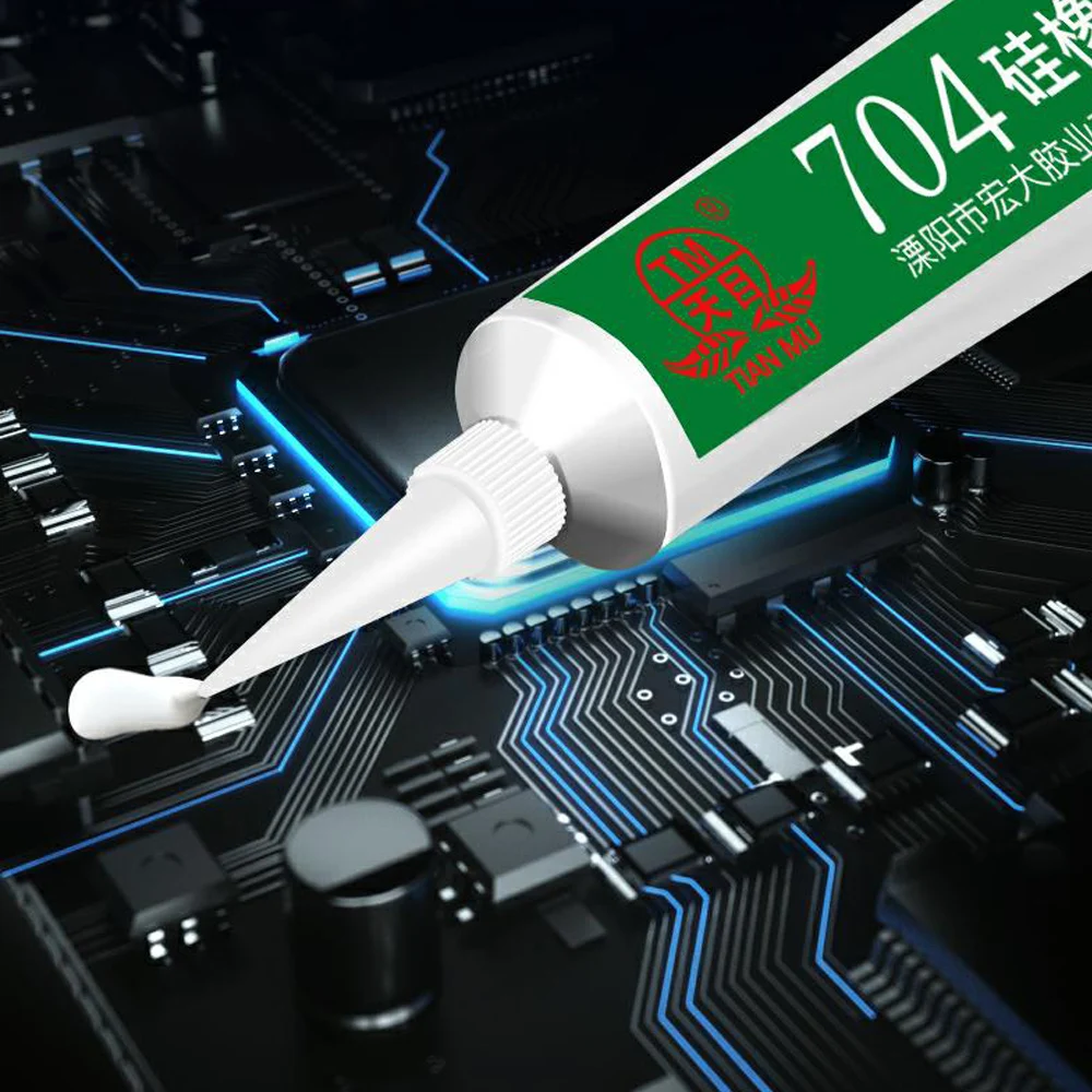 2pcs 704 White Fixed High Temperature Resistant Silicone Rubber Insulated Sealing Glue Waterproof Thermal Conductive | Обустройство