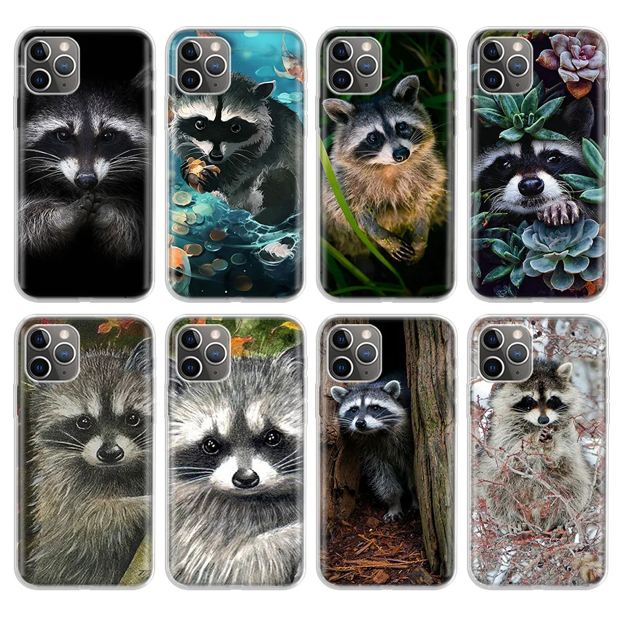

Raccoon Unique Design Phone Case For Apple iPhone 11 Pro 6 6S 7 8 Plus + X 10 Ten XS MAX XR 5 5S SE Soft Phone Cover