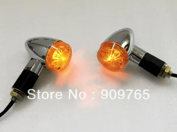 

Chrome Amber Turn Signals Lights For Harley Dyna Softail Sportster V-Rod Kawasaki Vulcan VN 500 750 800 1500 Honda Shadow Aero