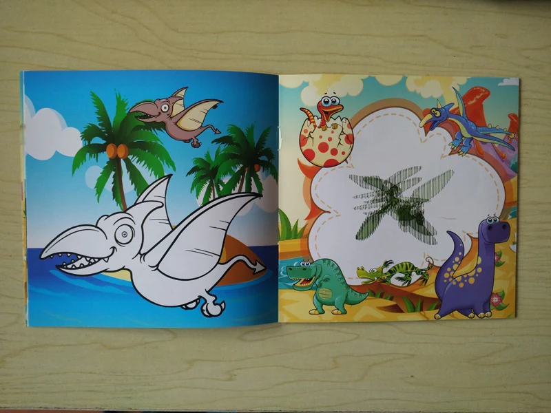22 страницы динозавр стиль секретная садовая Живопись Рисунок Kill Time книга будет перемещаться DIY детская головоломка Волшебная книжка-раскраска