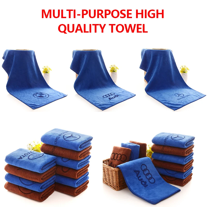 

1pcs Car Wash Towel Car Cleaning Drying Cloth Hemming Car Care Cloth For BMW M AUDI Mercedes Benz AMG Ford toyota Volkswagen