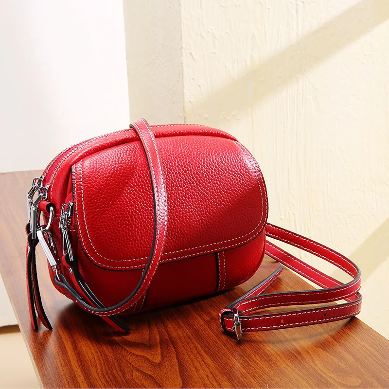 

Genuine Leather Small Bag Woman Layer Cowhide Small Single Shoulder Satchel