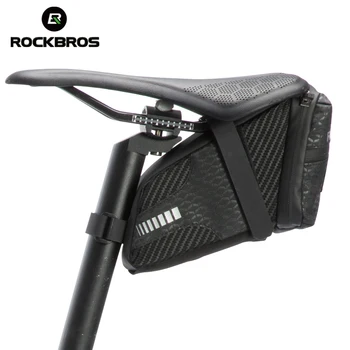 

ROCKBROS 1.5L Bike Bag Large Capcaity Reflective Rear Saddle Bag Can Hang Taillight Durable Storage MTB Bag Bike Accessories