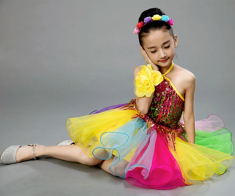 Girl Dance Costume Children Jazz Dance Costumes Girls Hip-Hop Modern Dance Dress for Jazz Performances Stagewear