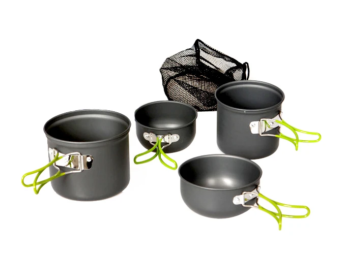 Кемпинг посуда для похода на открытом воздухе набор посуды для пешего туризма пикника поход кемпинг кухонный горшок Сковорода для 1-4 человек GYH