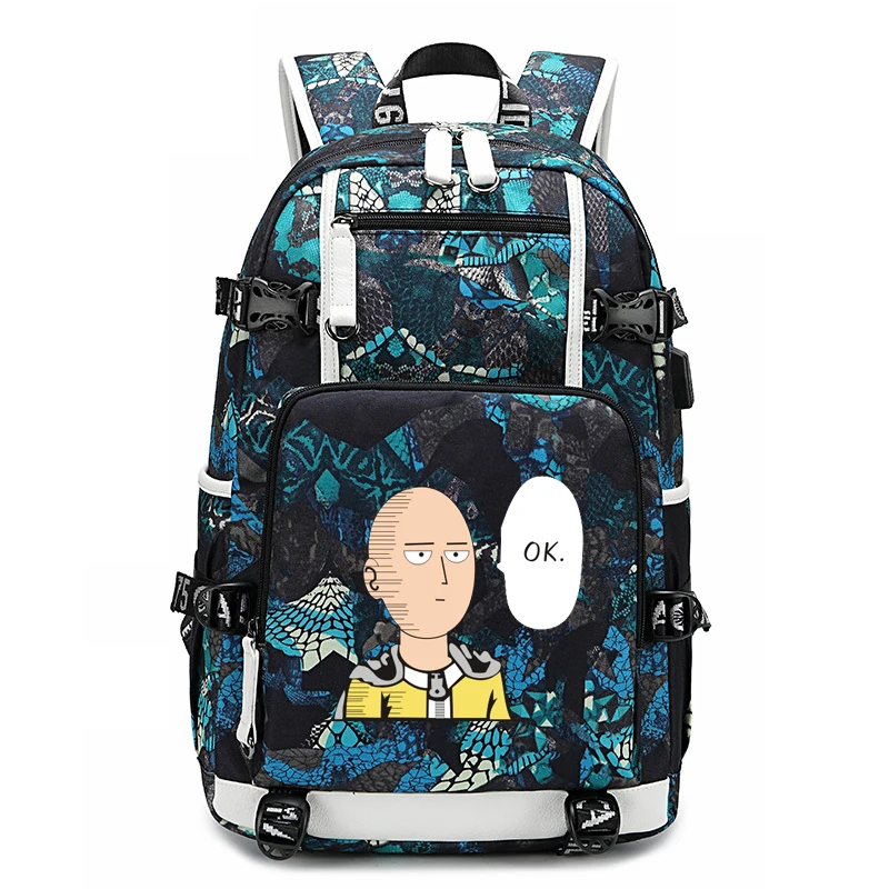 One Punch Man, рюкзаки для путешествий для подростков, унисекс, повседневные, на молнии, 18 дюймов, студенческий школьный ранец, для мужчин/женщин, вместительные сумки