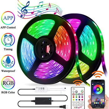 

Led Strip Lights Bluetooth APP Control Waterproof RGB Color Changing Rope Lights Sync to Music for Party Home Decor