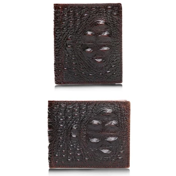 

Men Crocodile Pattern Leather Short Wallet ID Credit Card Holder Alligator Vintage Bifold Pocket Change Coin Business Purse