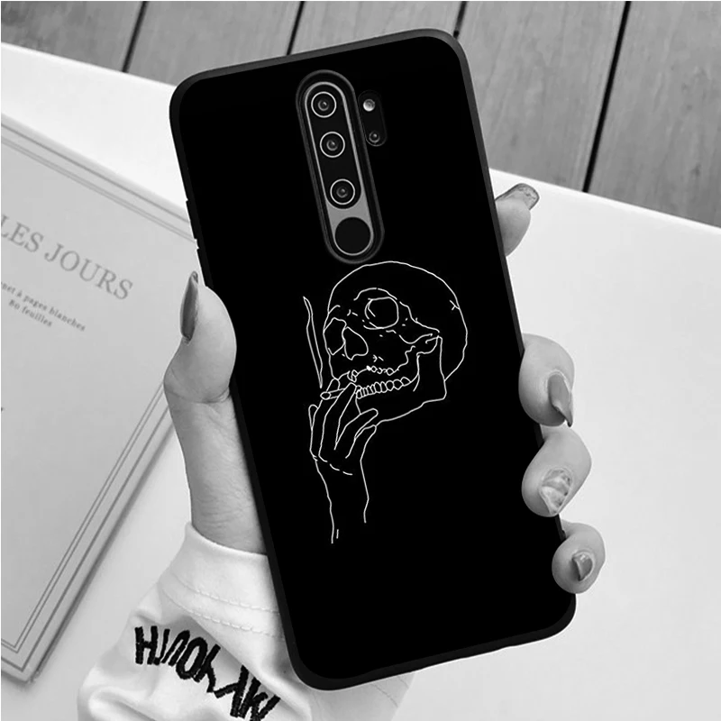 xiaomi leather case case Đồng Hồ Hoa Hồng Đen Dẻo Silicone Ốp Lưng Điện Thoại Redmi Note 8 7 Pro S 8T Cho Redmi 9 7A Bao xiaomi leather case hard