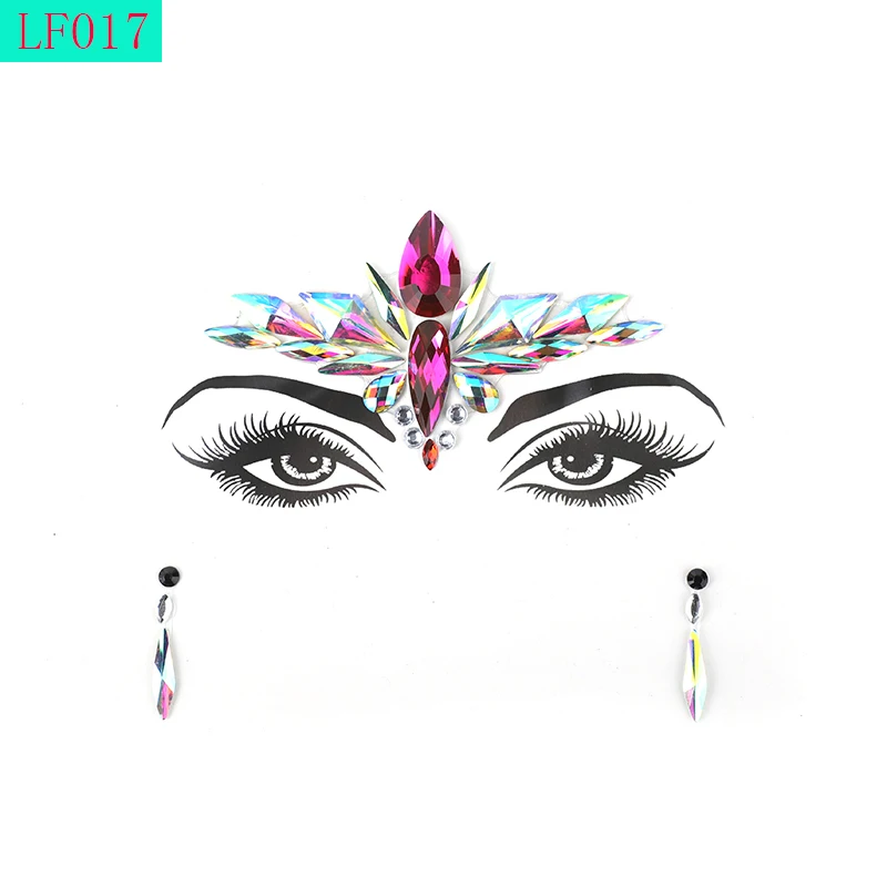 Временная татуировка наклейка s Face Rhinestone наклейка вечерние макияж для тела блестящая наклейка музыкальный фестиваль глаз искусство татуировки
