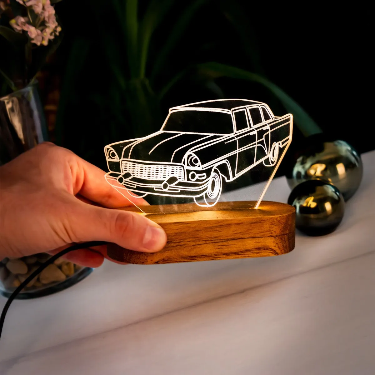 3D светодиодный ностальгия автомобиля лучший подарок автомобиль прикроватная лампа Ночной светильник USB штепселя для чтения настольная лампа Новинка домашний Декор Светильник